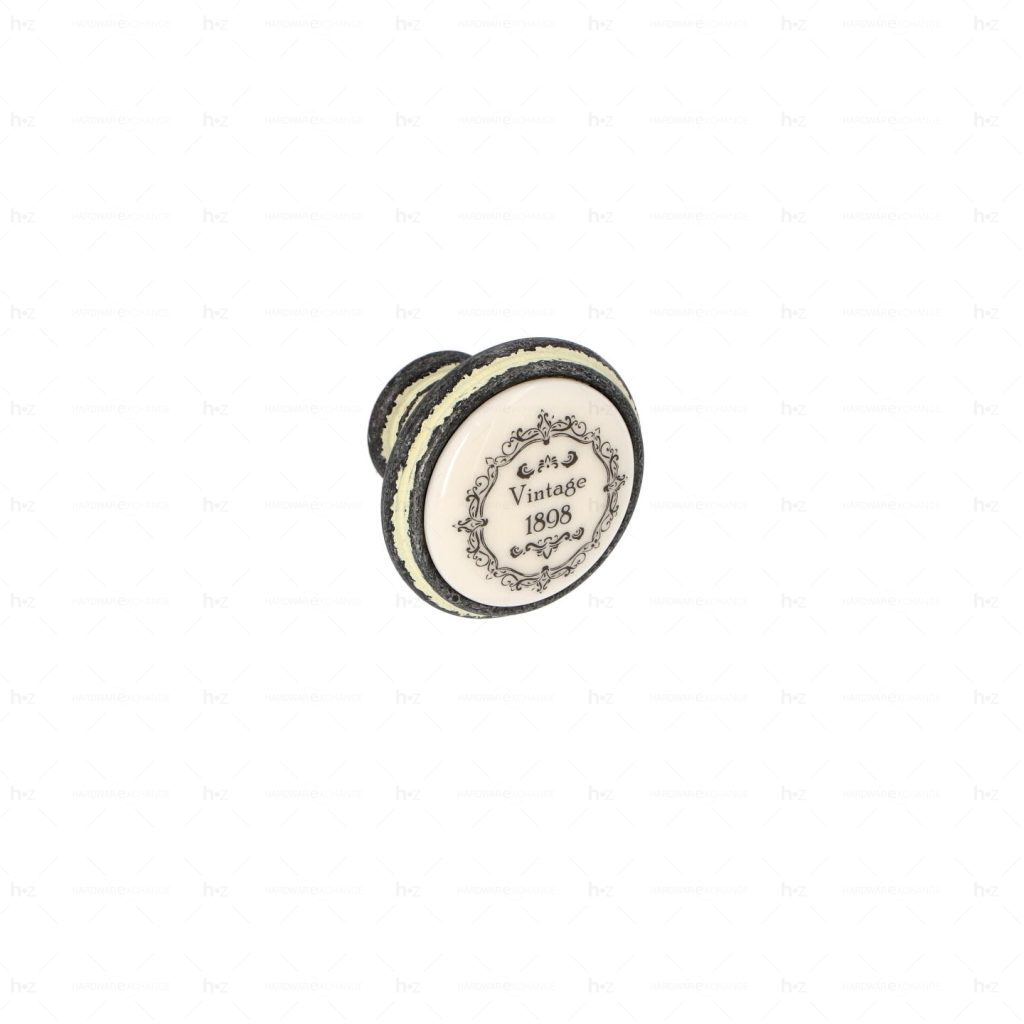 Boutons pour meubles en zamac et  Porcelaine  Diamètre 35  Ivoire rustique Lot de 25