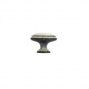 Boutons pour meubles en zamac et  Porcelaine  Diamètre 35  Ivoire rustique – Image 2