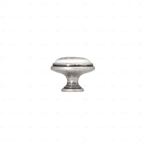 Boutons pour meubles en zamac et  Porcelaine  Diamètre 35  Vieil argent brillant – Image 2