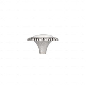 Boutons pour meubles en zamac et  Porcelaine  Diamètre 41  Vieil argent brillant - Imagen 2
