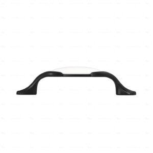 Poignée pour meubles en zamac et  Porcelaine  Entraxe 96  Vernis noir mat – Image 2