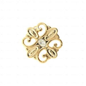 Boutons pour meubles en zamac et cristal Diamètre 64 x 26  plaqué or – Image 3