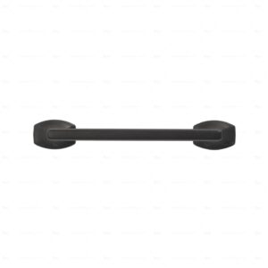 Poignée pour meubles en zamac  Entraxe 96  Vernis noir mat – Image 3