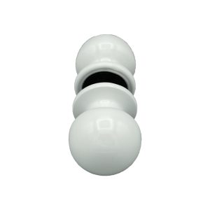 Poignée bouton De Porte, Couple complet, Lot de 6 couples, En Aluminium. Finition BLANC RAL 9010. - immagine 2