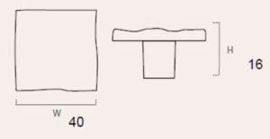 BOUTON 40X40MM LAITON SATINÉ, LOT DE 12 – Image 2