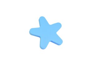 BOUTON ÉTOILE 95MM BOIS LAQUÉ BLEU CLAIR, LOT DE 12