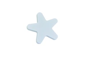 BOUTON ÉTOILE 95MM BOIS LAQUÉ BLANC, LOT DE 12