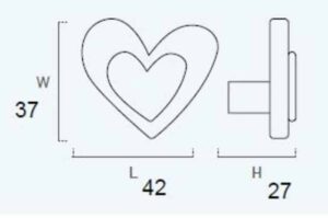 BOUTON COEUR MÉTHACRYLATE MAGENTA, LOT DE 24 - Image 2