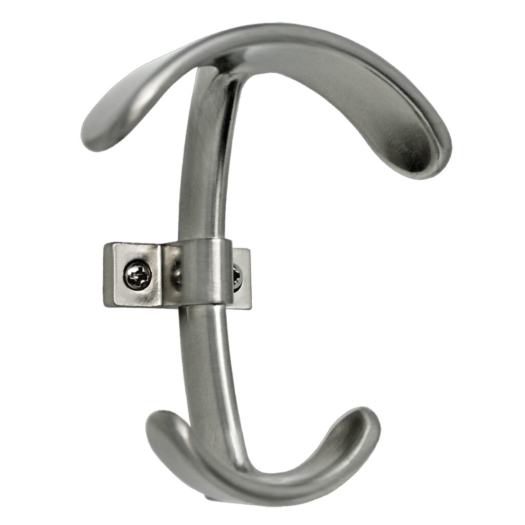 Patère en zamac, finition chrome mat. - Gris / argent, Zamak