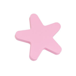 Bouton de meuble bois étoile diamètre 67 mm en bois laqué rose lot de 12 piéces