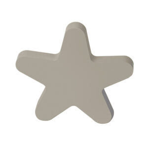 Bouton de meuble bois étoile diamètre 67 mm en bois laqué gris lot de 12 piéces - Gris / argent