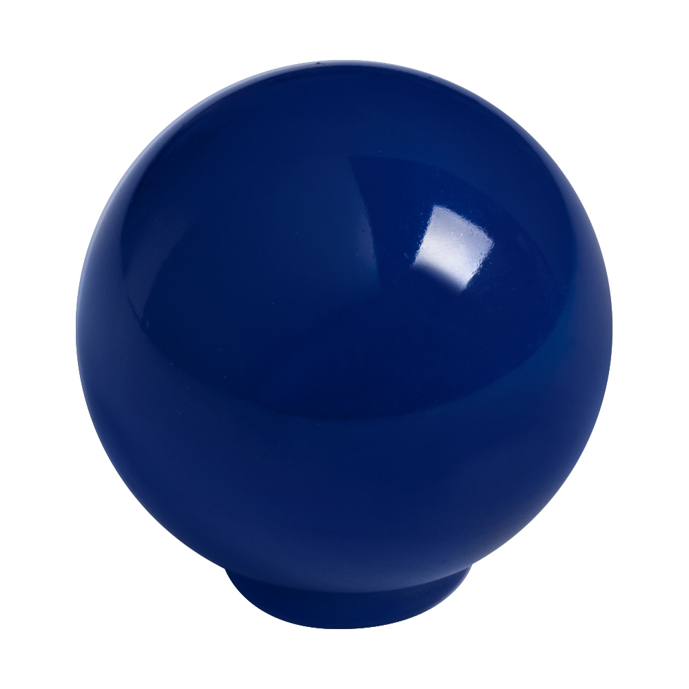 Bouton de meuble   boule abs diamètre 34 mm bleu foncé brillant lot de 50 piéces