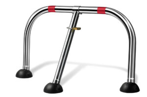 Barrière de parking *premium*  Rabattable, 3 pieds a cadenas, Lot de 26 pièces. - Gris / argent, Acier