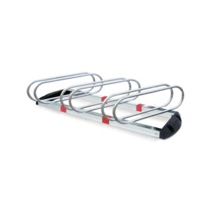 Râtelier porte vélos *premium* 3 places inclinées a 60°  livré avec fixations vis et chevilles - Gris / argent, Acier