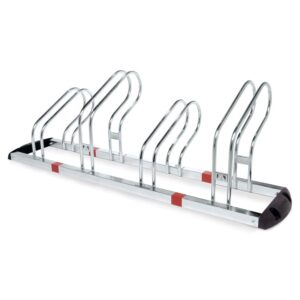 Râtelier porte vélo 4 places haut et bas  livré avec fixations vis et chevilles - Gris / argent, Acier
