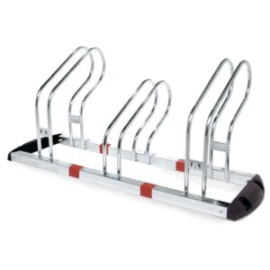 Râtelier porte vélo *premium* 3 places 2 Haut 1 Bas  livré avec fixations vis et chevilles - Gris / argent, Acier