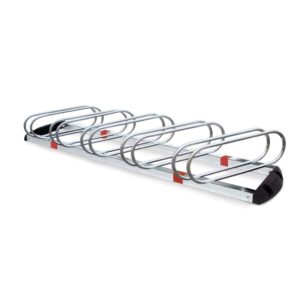 Râtelier porte vélo *premium* 5 places inclinées a 60°  livré avec fixations vis et chevilles - Gris / argent, Acier