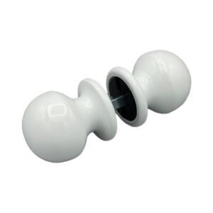 Bouton de Porte Ø50 mm - couple complet - en Aluminium BLANC RAL 9010 lot de 6