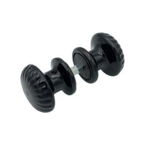 Bouton De Porte Ø60 mm - couple complet - en Aluminium NOIR RAL 9005 lot de 6 couples