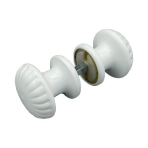 Bouton de Porte Ø60 mm - couple complet - en Aluminium BLANC RAL 9010 lot de 6 couples