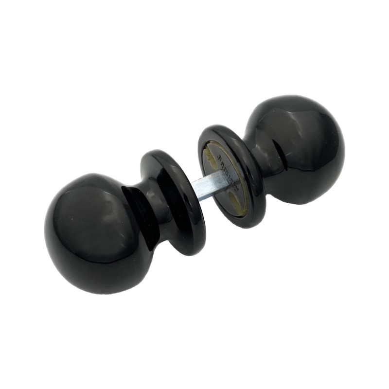 Poignée bouton De Porte Ø50 mm - couple complet - en Aluminium  NOIR RAL 9005