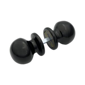 Bouton de Porte Ø50 mm - couple complet -  en Aluminium NOIR RAL 9005 lot de 6