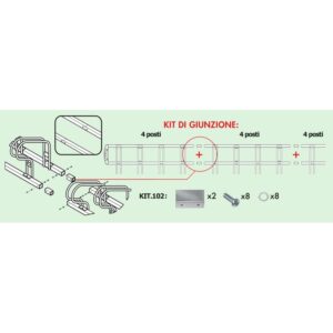 Kit jonction avec supports de fixation, pour assembler ensemble, les portes vélos compatibles. – Image 3