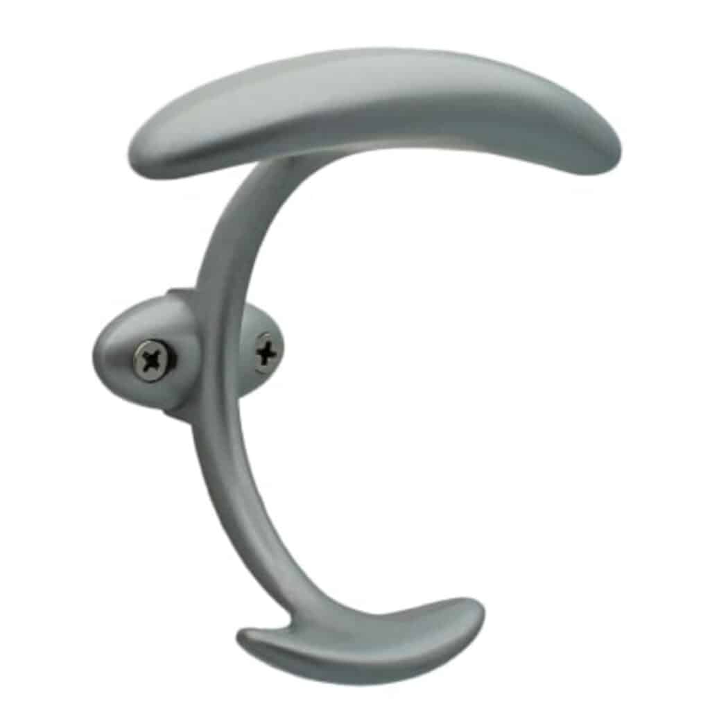Patère en zamac, finition aluminium brillant D 16mm - Gris / argent, Zamak