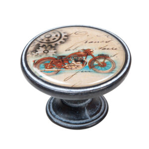Bouton de meuble zamac diamètre 37 mm oxydé decapé moto 2 lot de 12 piéces - Multicouleur, Zamak