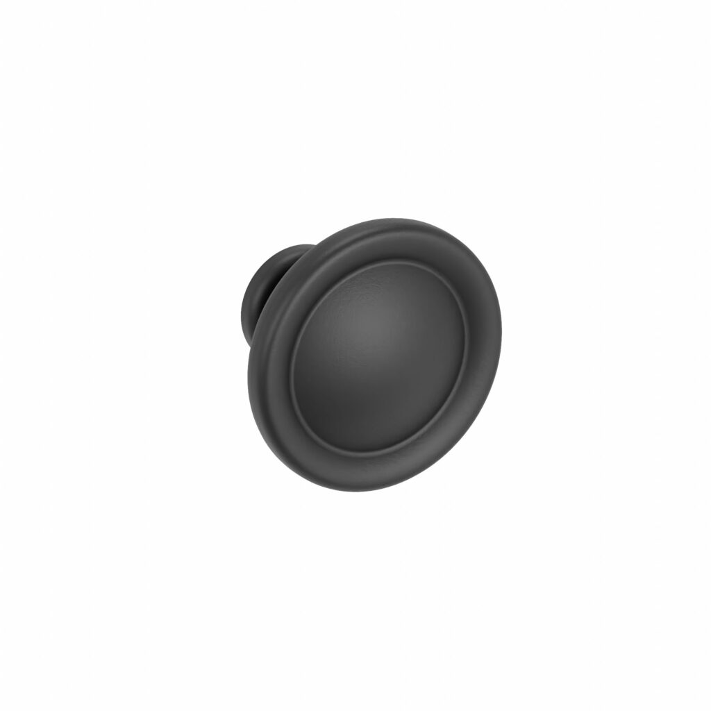 Bouton pour meuble 35 en zamac Varnish black matt Lot de 6 - Noir, Zamak