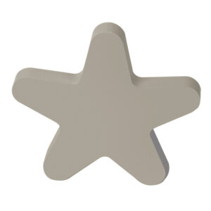Bouton de meuble bois étoile diamètre 95 mm en bois laqué gris lot de 12 piéces - Gris / argent