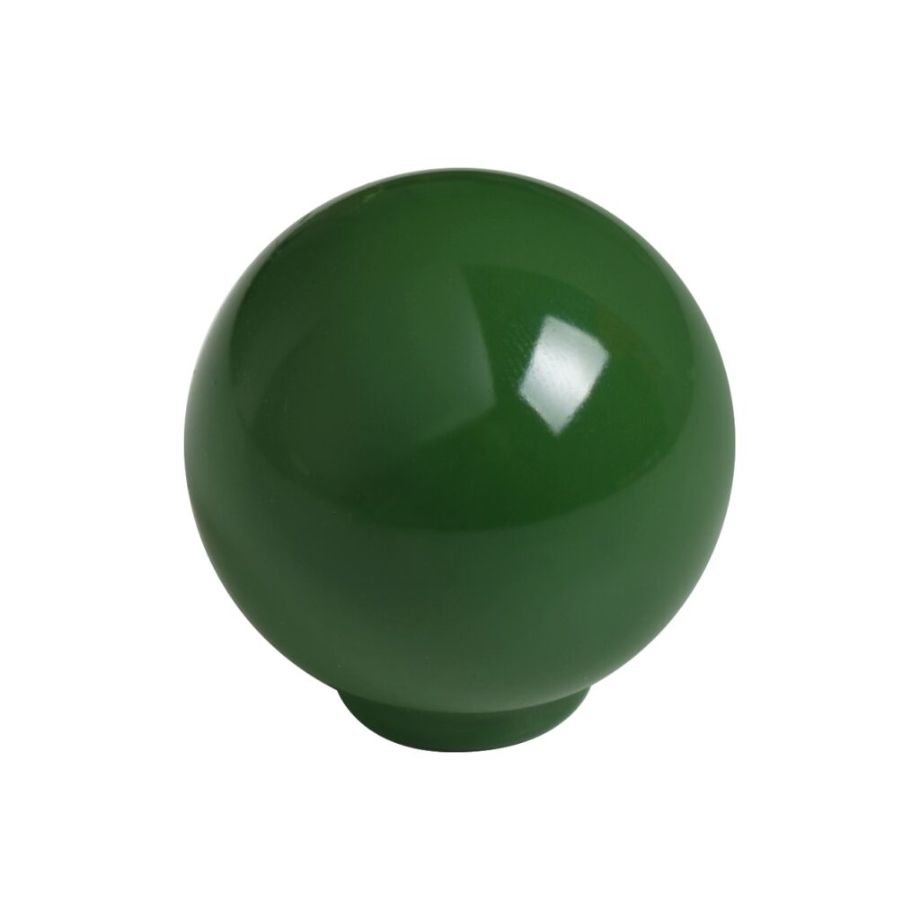 Bouton de meuble boule abs diamètre   24 mm vert brillant lot de 75 piéces