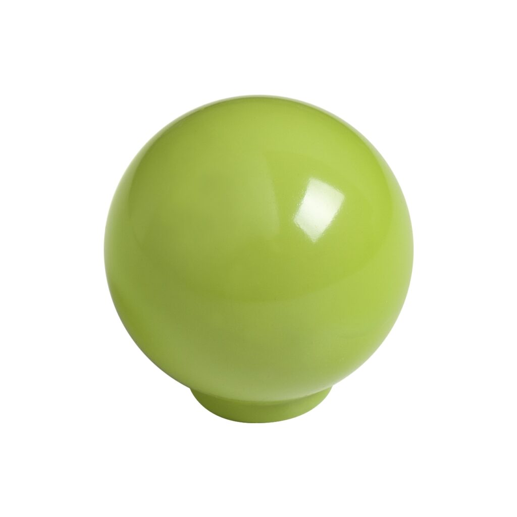 Bouton de meuble boule abs diamètre   24 mm vert pistache brillant lot de 75 piéces