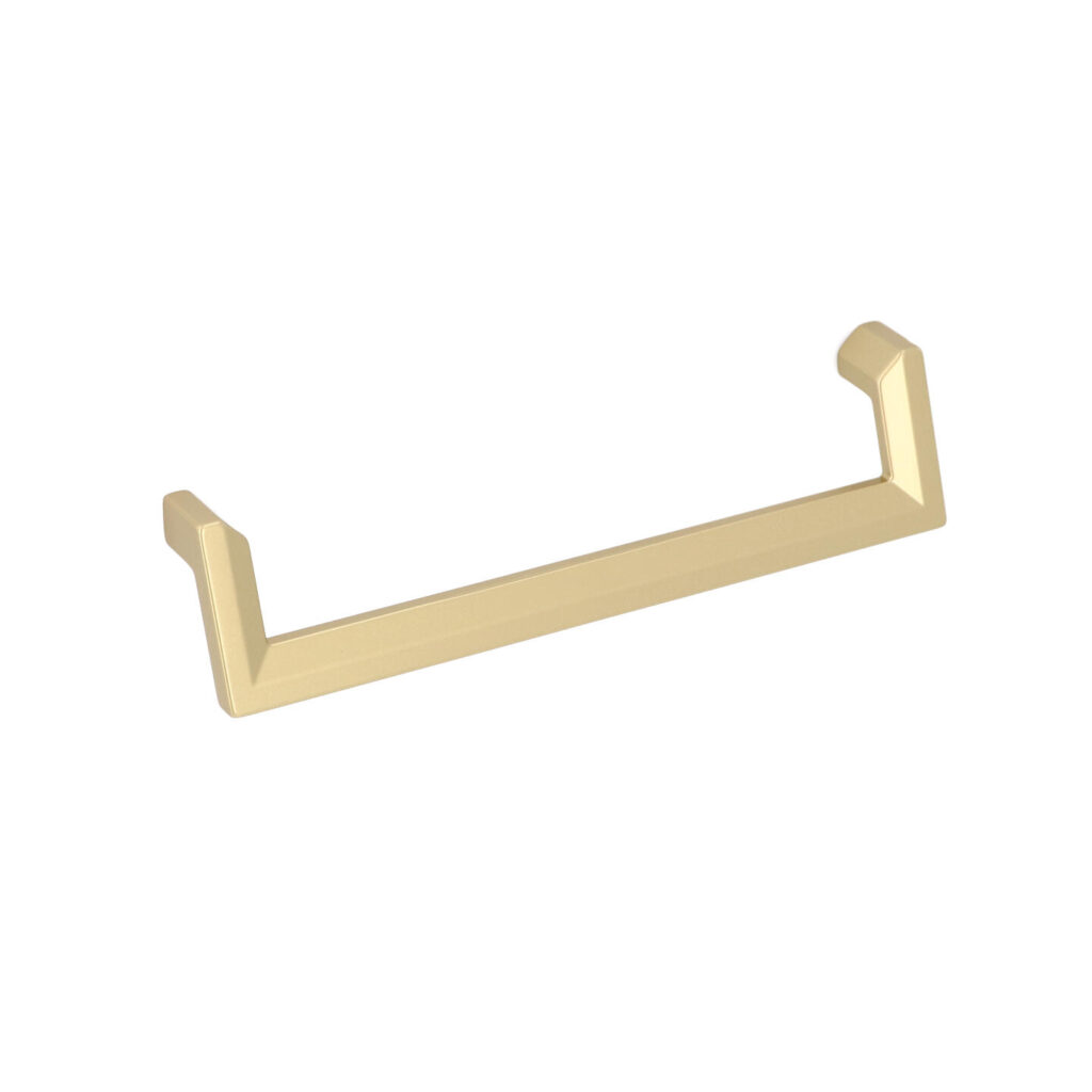 Poignée pour meubles en zamac Entraxe 160mm en laiton galver - Jaune / doré, Zamak
