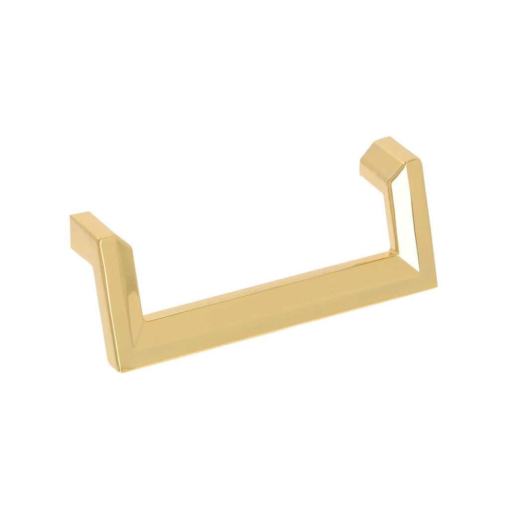 Poignée pour meubles en zamac Entraxe 96mm plaqué or Lot de 25 - Jaune / doré, Zamak