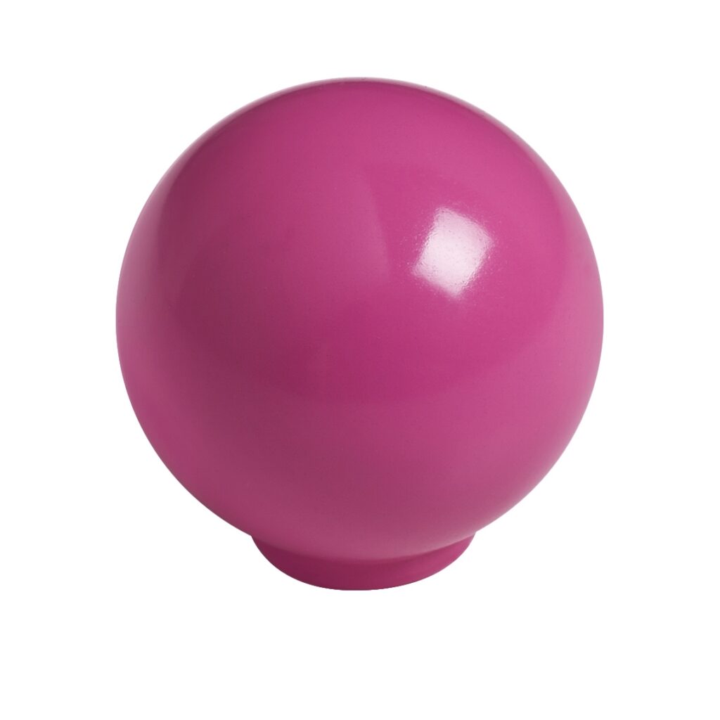 Bouton de meuble boule abs  diamètre 29 mm magenta brillant lot de 50 piéces - Violet