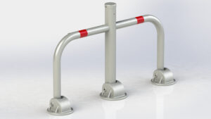 Barrière de parking rabattable 3 pieds, Lot de 26 pièces. - Gris / argent, Acier