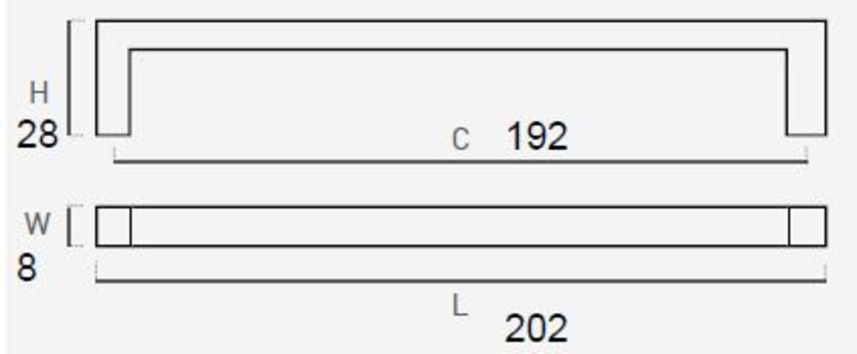 Poignée de meuble zamac entraxe 192 mm chrome mat lot de 12 piéces - Gris / argent, Zamak - imagine 2