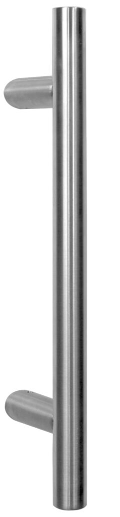 Poignée de tirage Diamètre 30 mm - Entraxe=300 - S=80 - A=70 - L=450 mm - inclinée 45° - INOX 304 Laqué RAL 9005 Noir Mat - Acier inoxydable