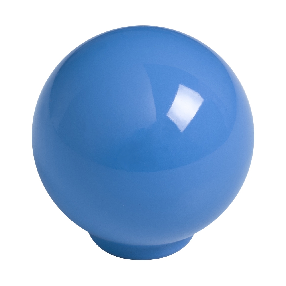 Bouton de meuble   boule abs diamètre 34 mm bleu brillant lot de 50 piéces