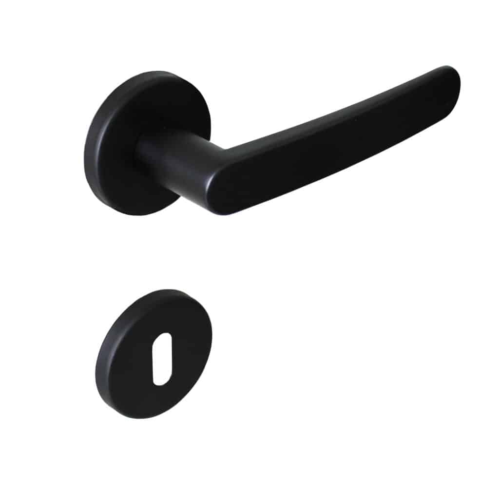Poignée de porte intérieure (couple) en zamac finition noir mat - Zamak