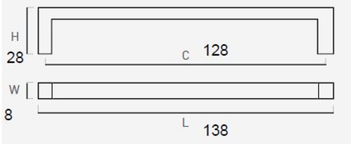 Poignée de meuble zamac entraxe 128 mm chrome mat lot de 12 piéces - Gris / argent, Zamak - imagine 2