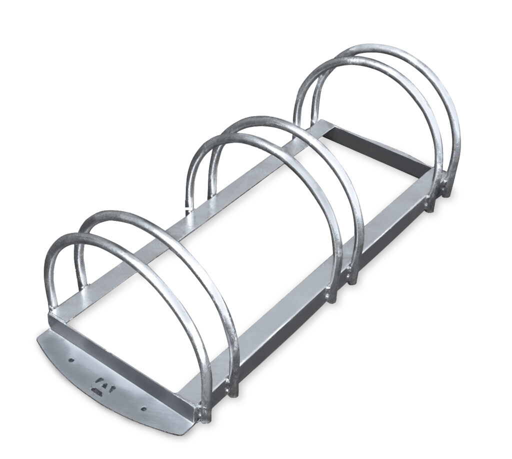 Râtelier vélos à 3 places parallèles. Lot de 24 pièces. - Gris / argent, Acier