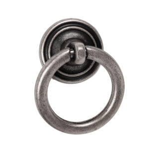 Bouton de meuble zamac anneau diamètre 32 mm argent vieilli lot de 36 piéces – Gris / argent, Zamak
