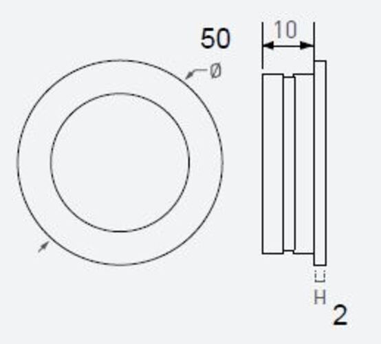 Bouton de meuble zamac encastrable rond 50 mm chrome lot de 24 piéces - Gris / argent, Zamak - imagine 2
