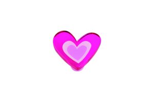 Bouton de meuble méthacrylate  cœur magenta sérigrafié lot de 12 piéces – Violet