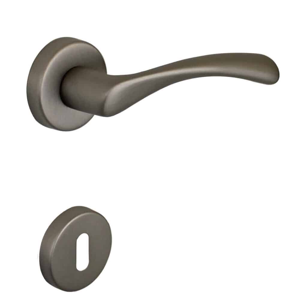 Poignée de porte intérieure (couple) en zamac finition nickel satiné mat - Gris / argent, Zamak
