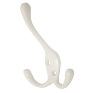 Porte manteau triple zamac blanc 100 mm lot de 12 piéces - Gris / argent, Zamak
