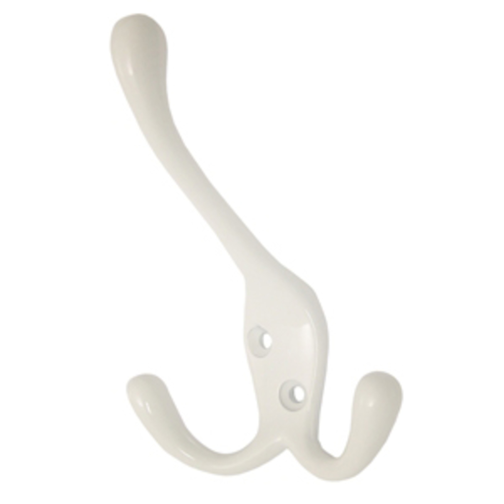 Porte manteau triple zamac blanc 100 mm lot de 12 piéces - Zamak