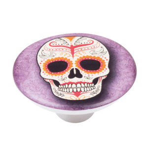 Bouton de meuble abs diamètre 50 mm sérigrafié tête de mort 4 lot de 36 piéces – Violet